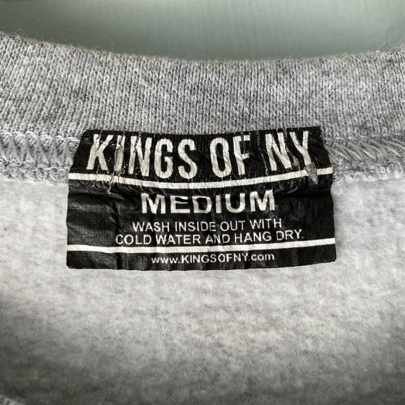 Kings of NY Jigga Brooklyn Sweatshirt Gray Crewneck Medium - Picture 3 of 5